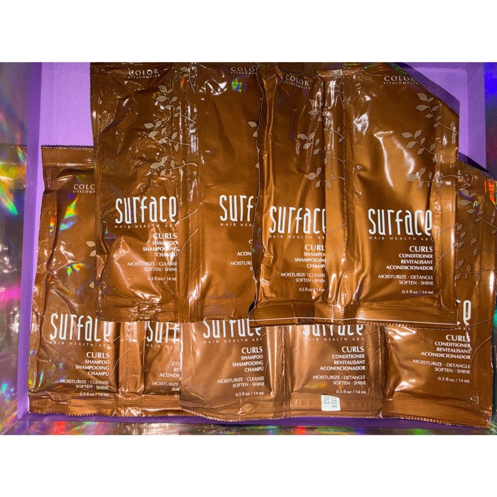Surface Curls Shampoo Conditioner Packets‎ Travel Size hair care set of 5